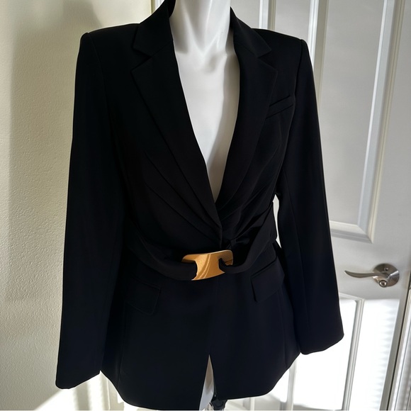 Donna Karan Black Blazer with Gold Accent - Picture 3 of 9